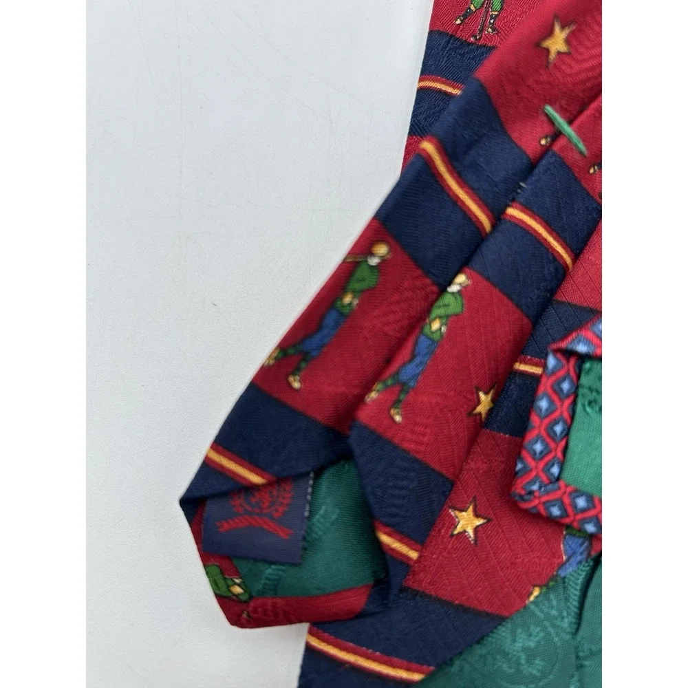 Tommy Hilfiger Mens Neckties‎ Golfer And Geo Dot 100% Silk Lot Of 2